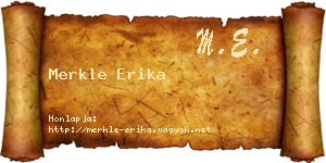 Merkle Erika névjegykártya